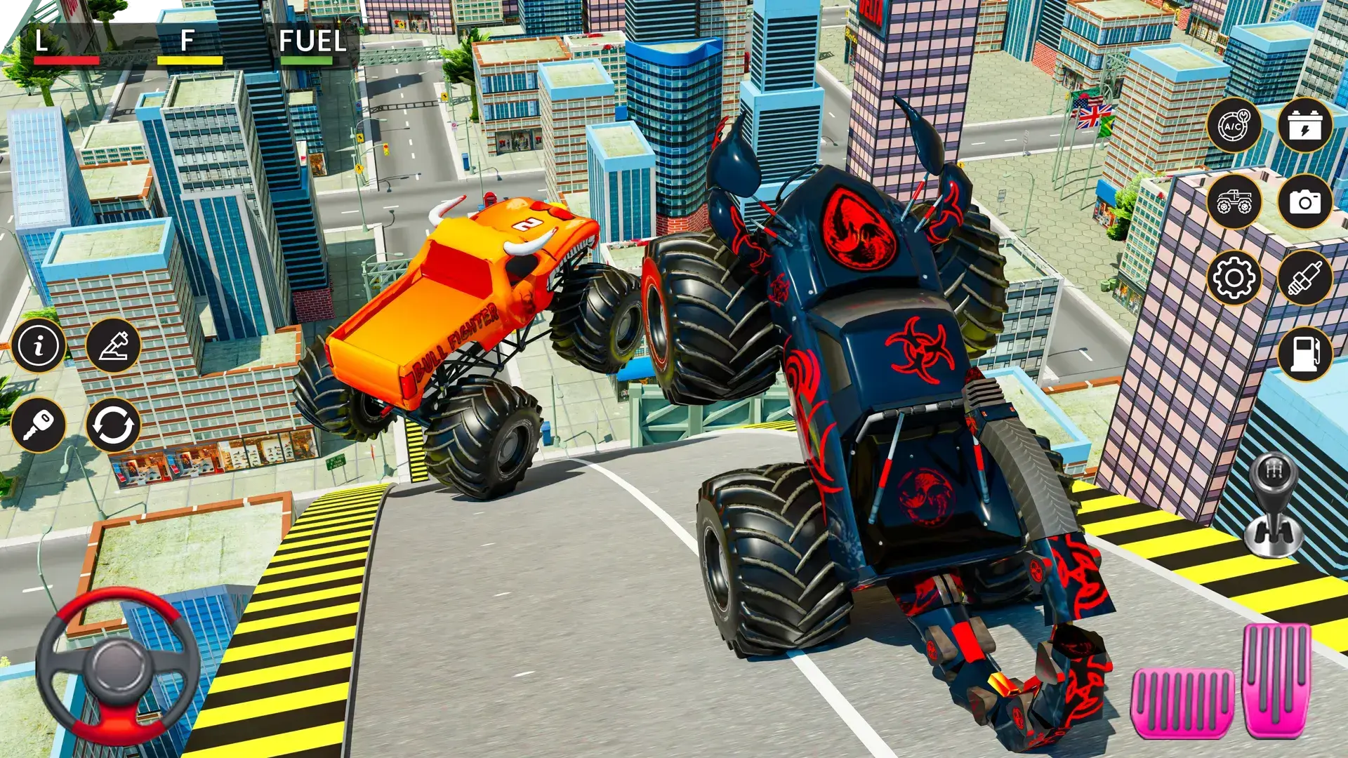 Monster Truck Ramp Car Game - Monster Truck Derby Game